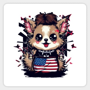 Cute Dog 4th Of July The Anarchist in the USA Magnet
